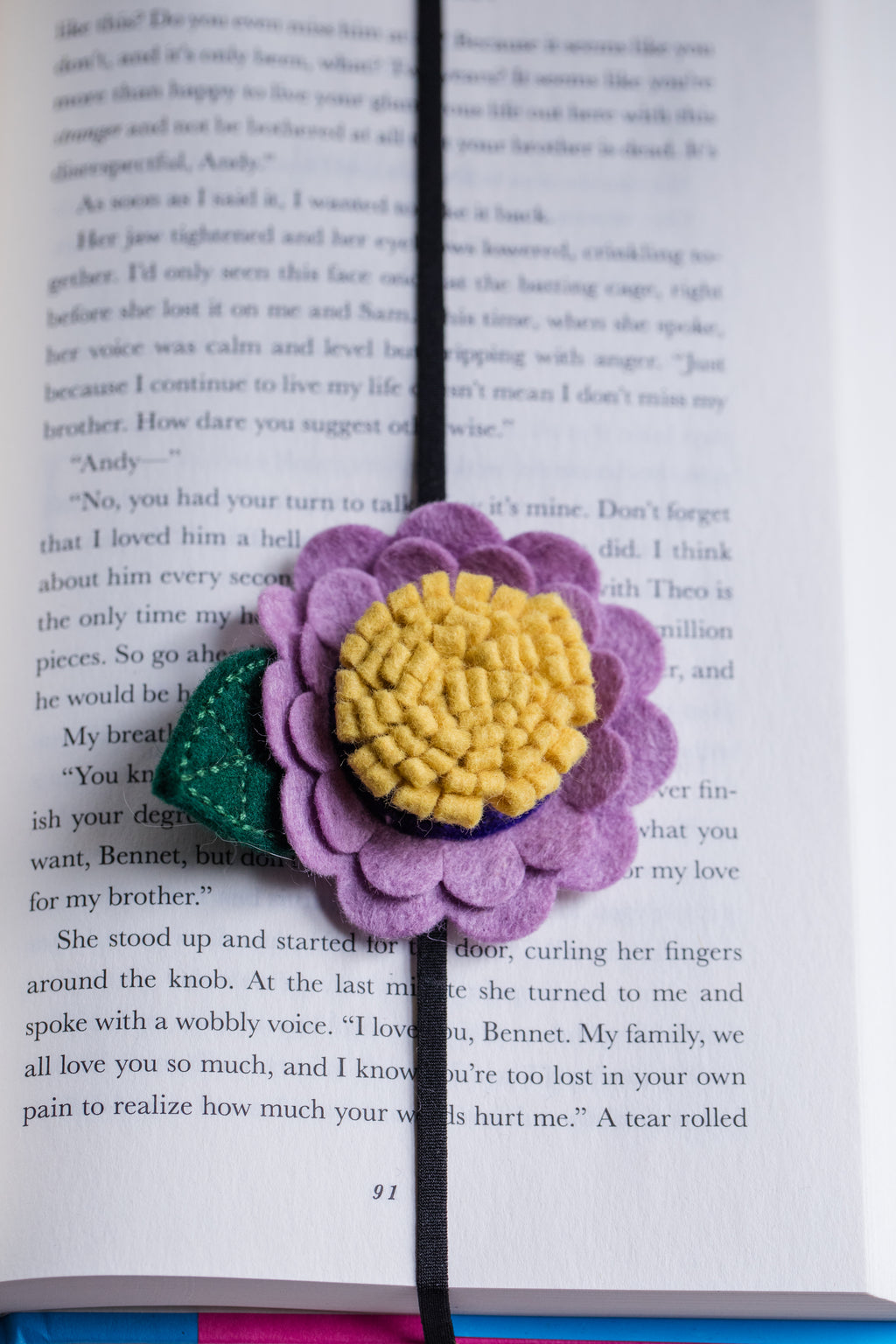 Felt Flower Bookmark